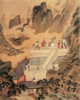 吹箫引凤图（明·仇英）