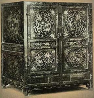 龙纹黑漆描金药柜