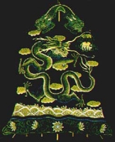 北京民间艺人风筝哈制作的拍子类龙纹图案风筝