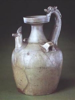 青釉龙柄鸡头壶（南朝）